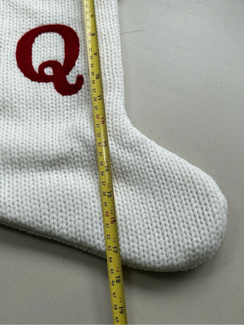 Target Wondershop White Knit Monogram Christmas Stocking 17” Initial Letter 